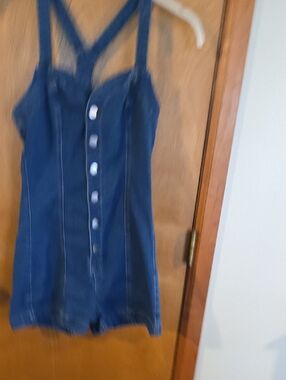 Shein Denim Overall Shorts Romper M